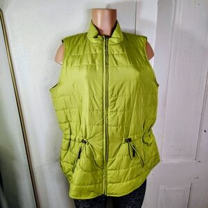 Coldwater Creek Lime Quilted Vest 1